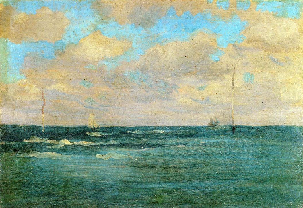 Bathing Posts, vintage artwork by James Abbott McNeill Whistler, 12x8" (A4) Poster