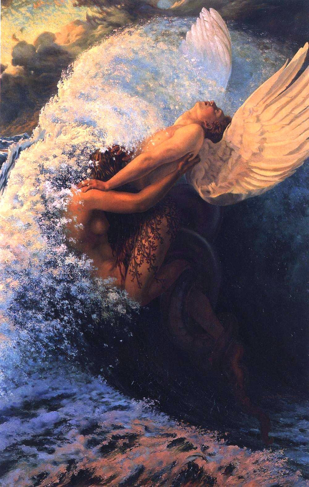 Spleen and Ideal, vintage artwork by Carlos Schwabe, 12x8" (A4) Poster