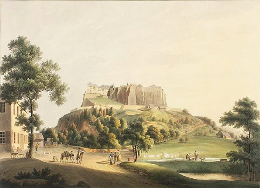 Festung Königstein, vintage artwork by Christian Gottlob Hammer, 12x8" (A4) Poster