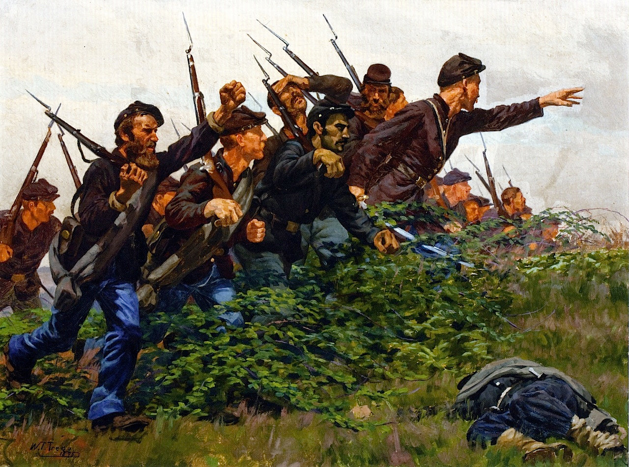 Union Soldiers in Combat by William Trego,A3(16x12")Poster