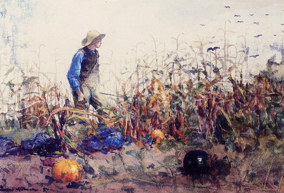 Among the Vegetables, vintage artwork by Winslow Homer, 12x8" (A4) Poster