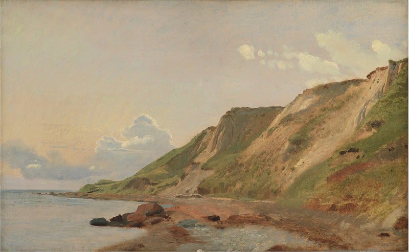 Study of Cliffs on the South Coast at Refsnæs, vintage artwork by Johan Thomas Lundby e, A3 (16x12") Poster Print
