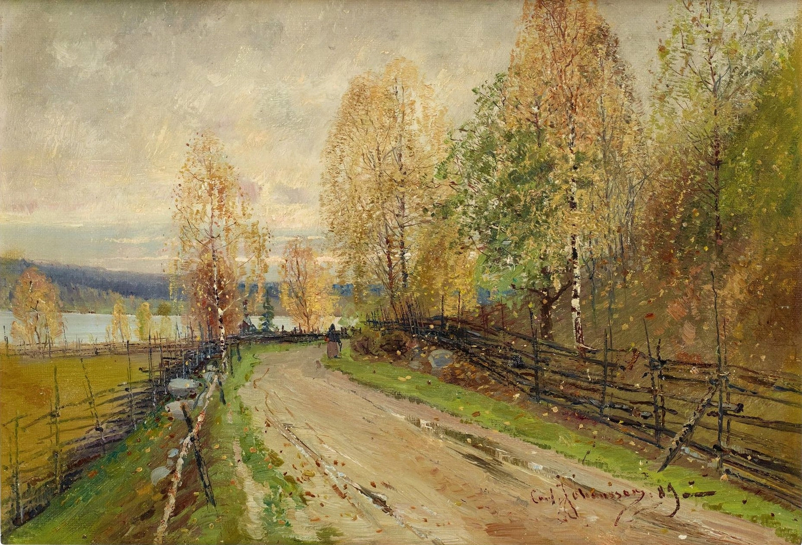 Down Towards the Lake, vintage artwork by Carl Johansson, 12x8" (A4) Poster