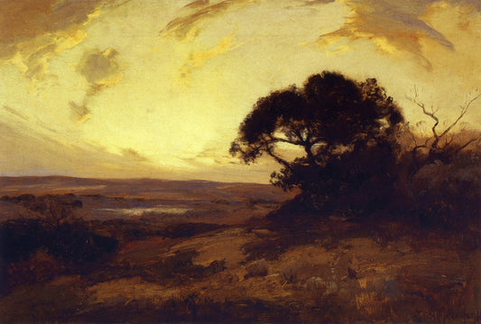 Golden Evening, Southwest Texas, vintage artwork by Julian Onderdonk, 12x8" (A4) Poster