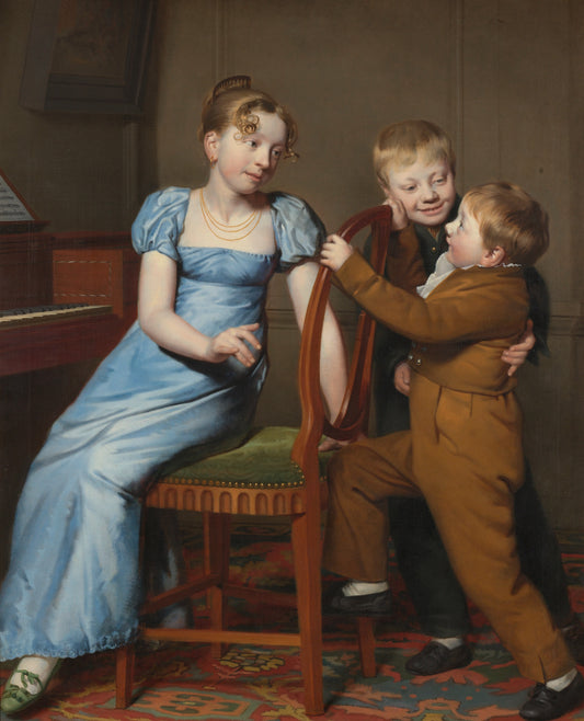 Piano Practice Interrupted, vintage artwork by Willem Bartel van der Kooi, 12x8" (A4) Poster