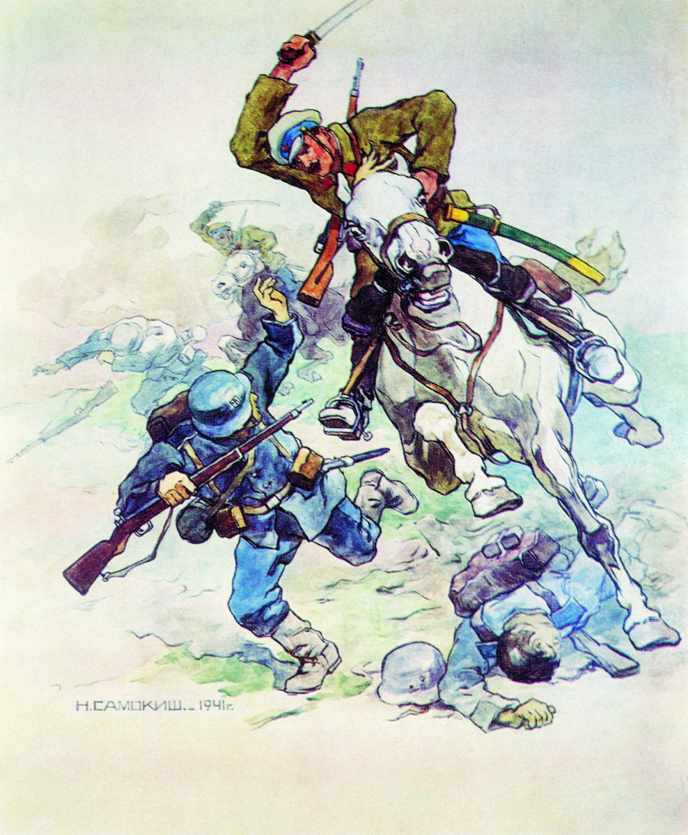 The Enemy Will Be Defeated, vintage artwork by Nikolai Samokish, 12x8" (A4) Poster