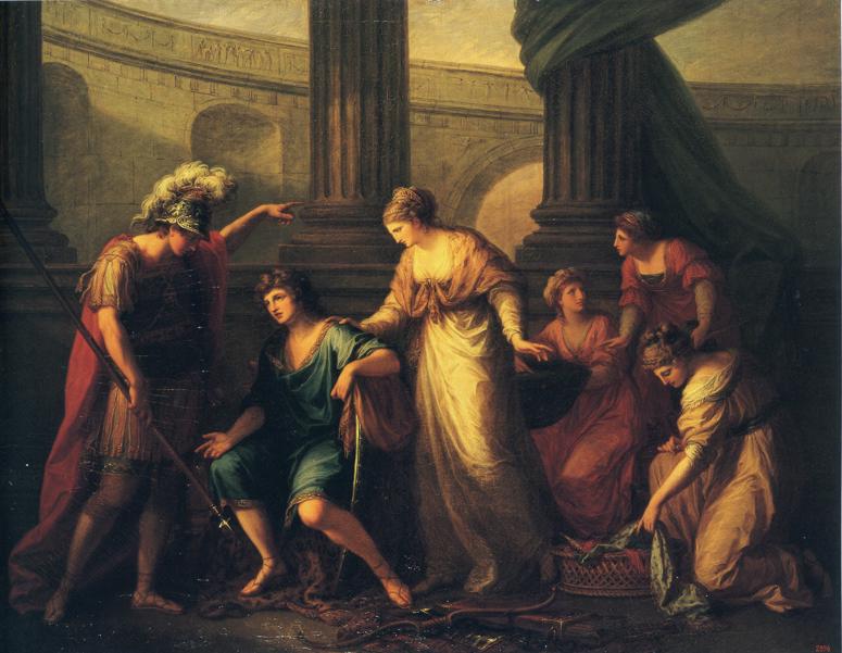 Hector Calls Paris to the Battle, vintage artwork by Angelica Kauffmann, 12x8" (A4) Poster