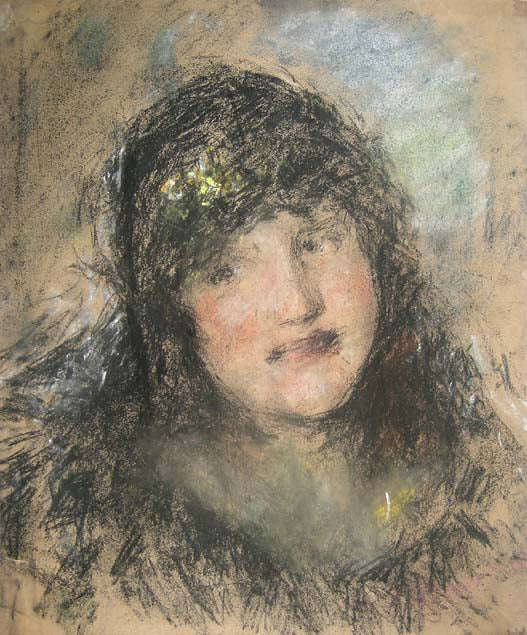 Marcella Traballesi, vintage artwork by Antonio Mancini, 12x8" (A4) Poster