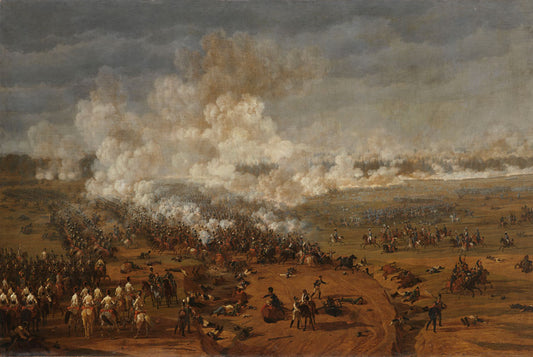 On the Third Day of the Battle of Hanau, vintage artwork by Wilhelm von Kobell, 12x8" (A4) Poster