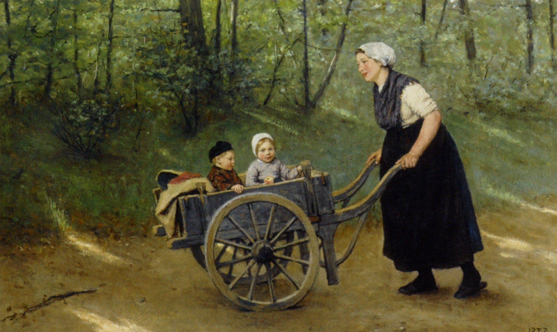 A Joyful Ride, vintage artwork by David Adolph Artz, 12x8" (A4) Poster