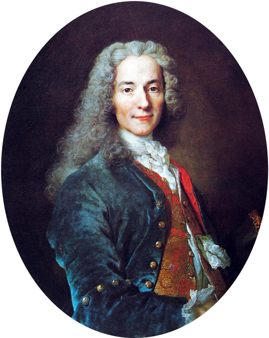 François-Marie Arouet known as Voltaire, vintage artwork by Nicolas de Largillière, 12x8" (A4) Poster