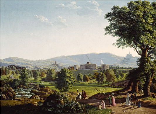 Wilhelmshöhe, vintage artwork by Johann Hummel, 12x8" (A4) Poster