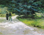 Couple in the Park at Arles ~ The garden of the poet III, vintage artwork by Vincent van Gogh, 12x8" (A4) Poster