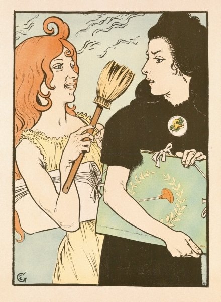 The Print and the Poster, vintage artwork by Eugène Grasset, 12x8" (A4) Poster