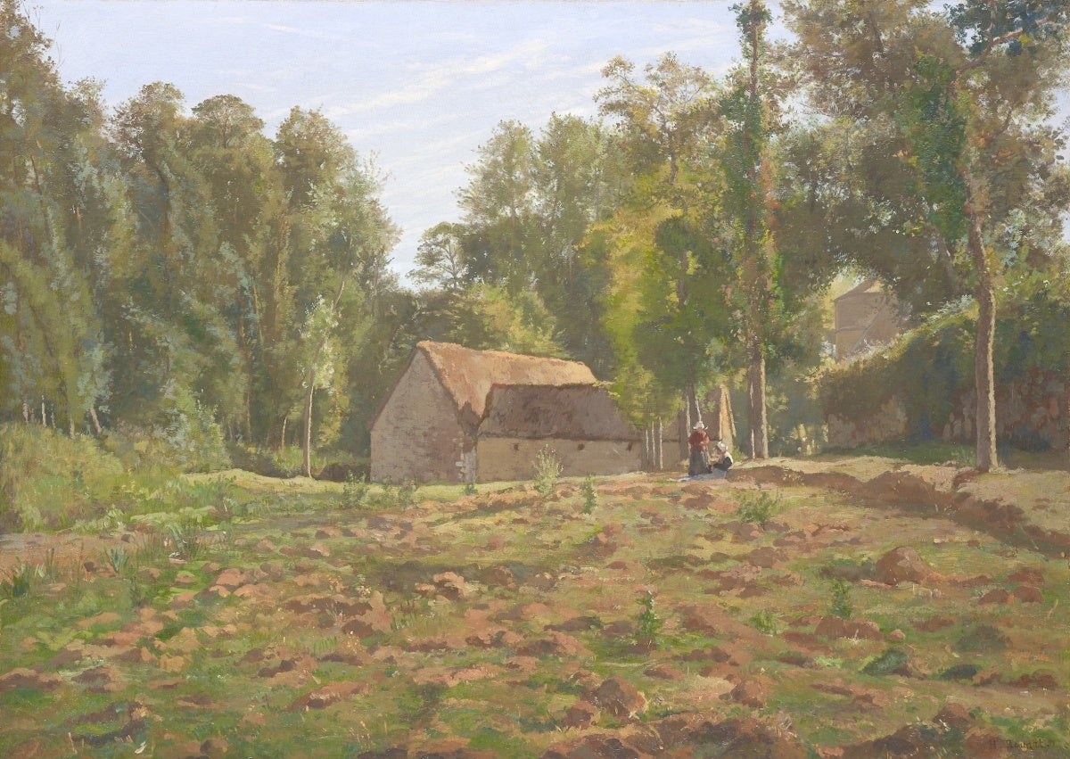Landscape with Farm, Brittany, vintage artwork by Henri Rouart, 12x8" (A4) Poster