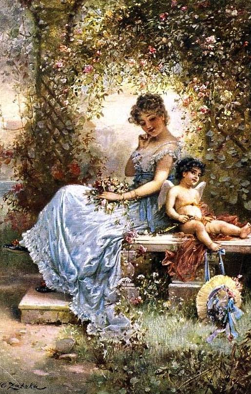 Love in the Arbor by Hans Zatzka,A3(16x12")Poster