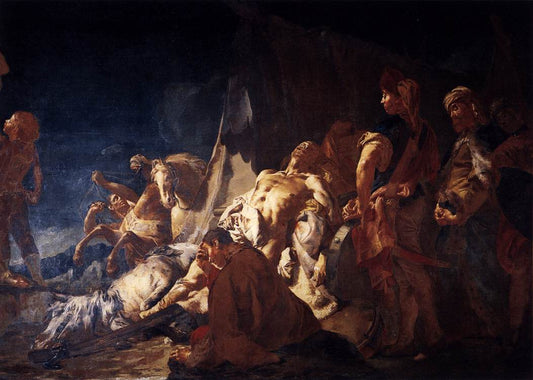 Death of Darius, vintage artwork by Giovanni Battista Piazzetta, 12x8" (A4) Poster