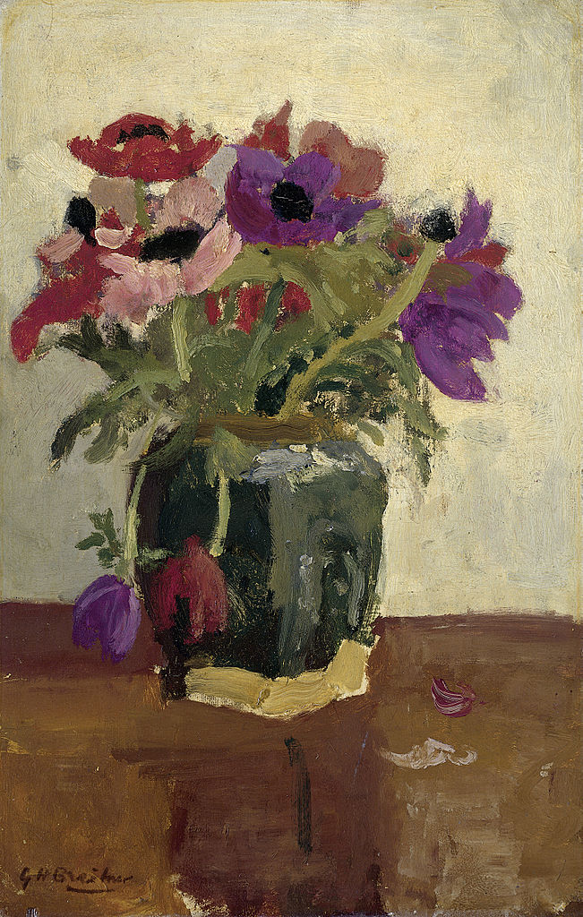 Gemberpot met anemonen by George Hendrik Breitner,A3(16x12")Poster