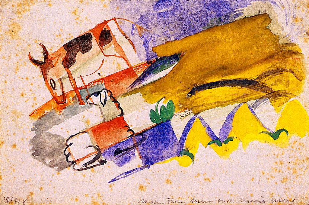 Cow and Sheep by Franz Marc,16x12(A3) Poster