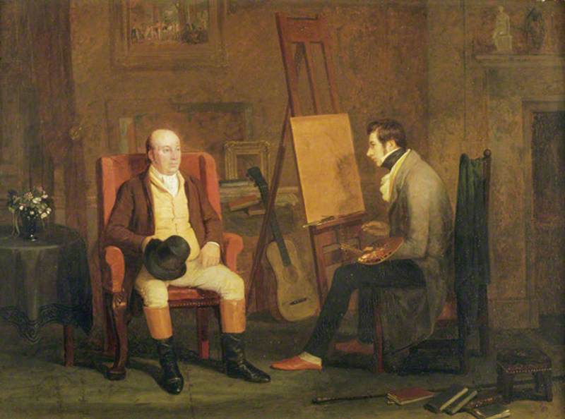 The Artist's Studio: Edward Villiers Rippingille Painting a Portrait, vintage artwork by Edward Villiers Rippingille, A3 (16x12") Poster Print