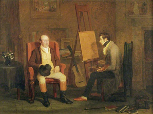 The Artist's Studio: Edward Villiers Rippingille Painting a Portrait, vintage artwork by Edward Villiers Rippingille, A3 (16x12") Poster Print