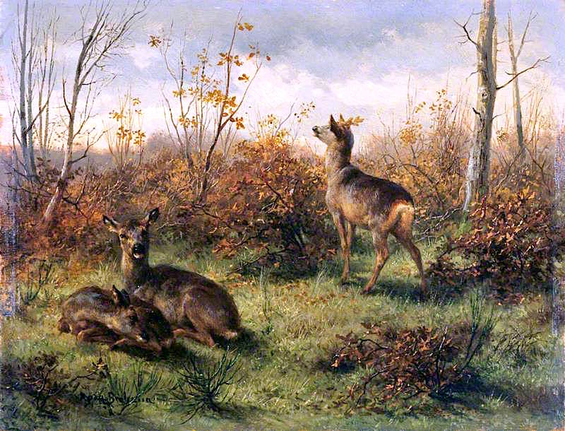 Roe deer, vintage artwork by Rosa Bonheur, 12x8" (A4) Poster