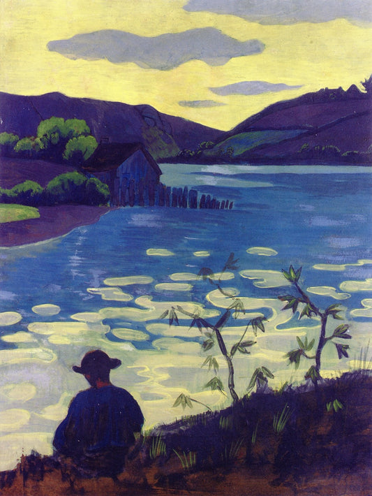 Fisherman by  the Laïta, vintage artwork by Paul Serusier, 12x8" (A4) Poster