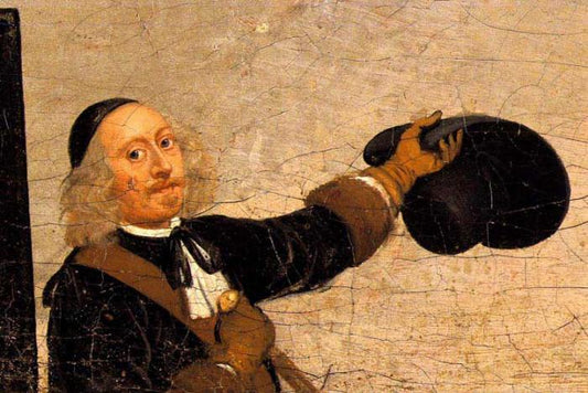 Self Portrait (Detail Frederick III of Denmark Celebrations), vintage artwork by Wolfgang Heimbach, 12x8" (A4) Poster