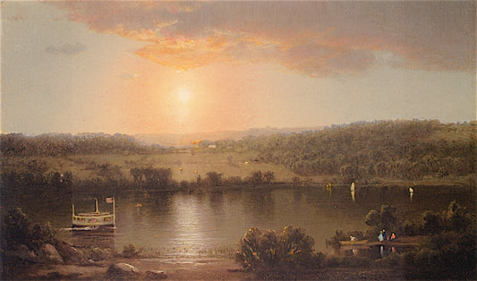 Activities on the Hudson River, vintage artwork by Lemuel M. Wiles, 12x8" (A4) Poster