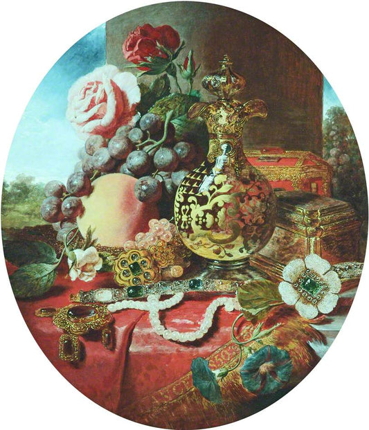 Jewellery and Fruit, vintage artwork by George Lance, A3 (16x12") Poster Print