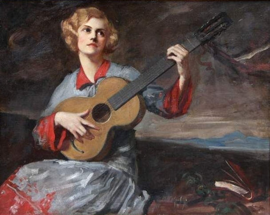 Madchen mit Gitarre by Geza Kukan,16x12(A3) Poster