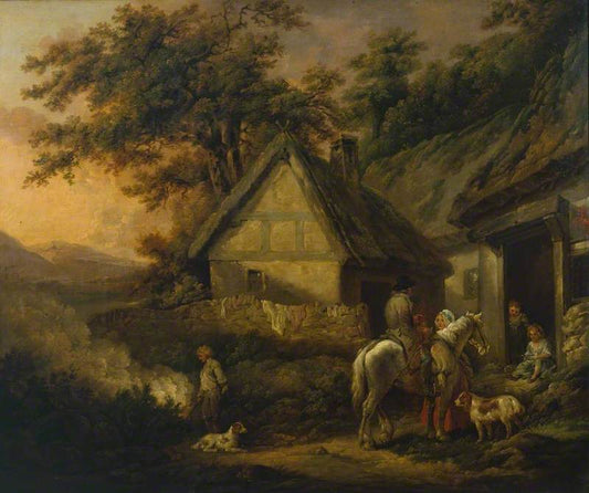 Door of a Village Inn, vintage artwork by George Morland, 12x8" (A4) Poster
