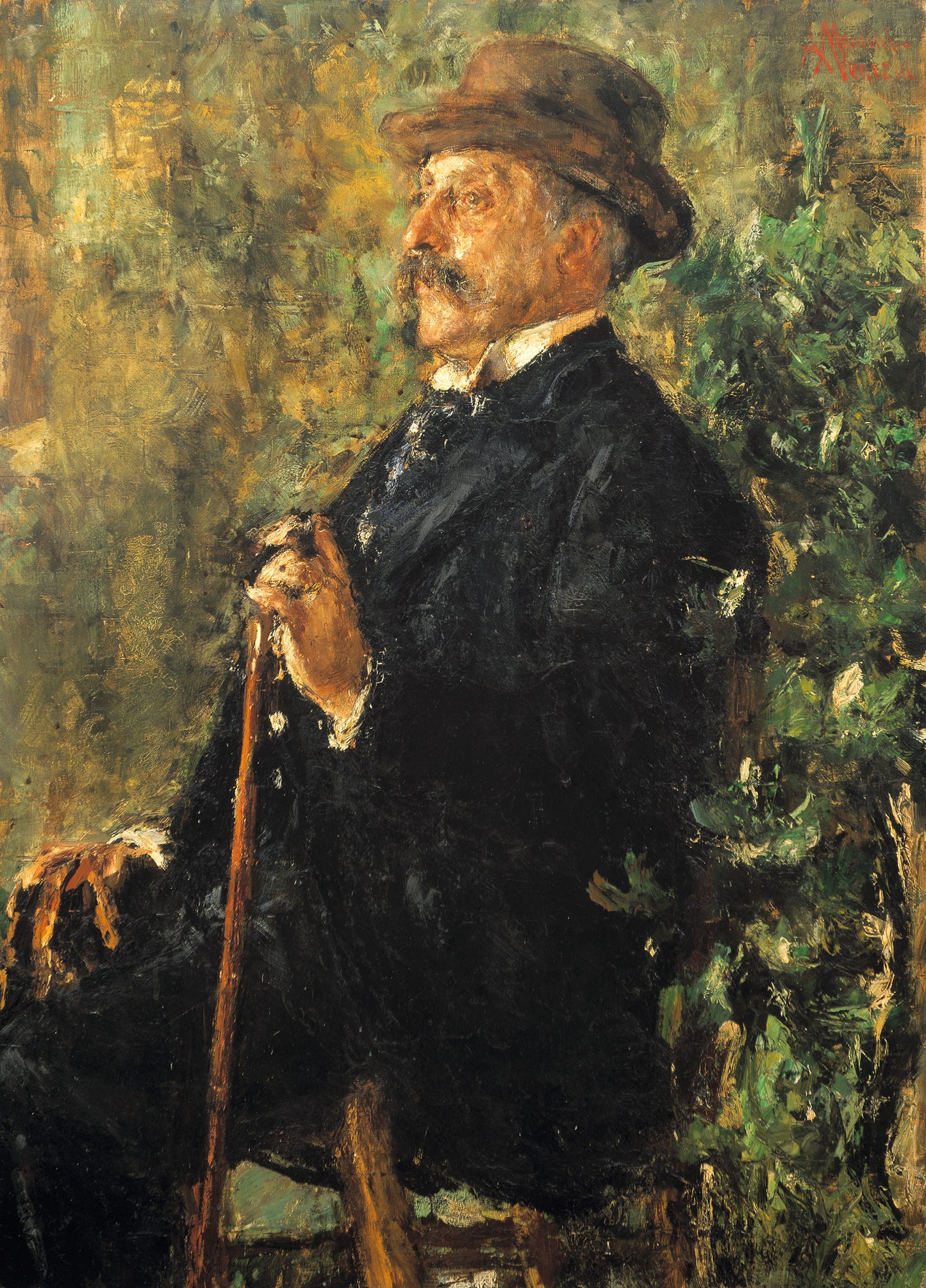 Portrait of John Lowell Gardner, vintage artwork by Antonio Mancini, 12x8" (A4) Poster