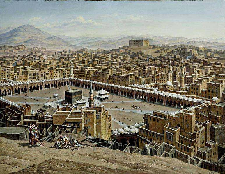 Mecca, vintage artwork by Hubert Sattler, A3 (16x12") Poster Print