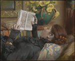 The Artist's Wife Reading, vintage artwork by Albert Bartholome, 12x8" (A4) Poster