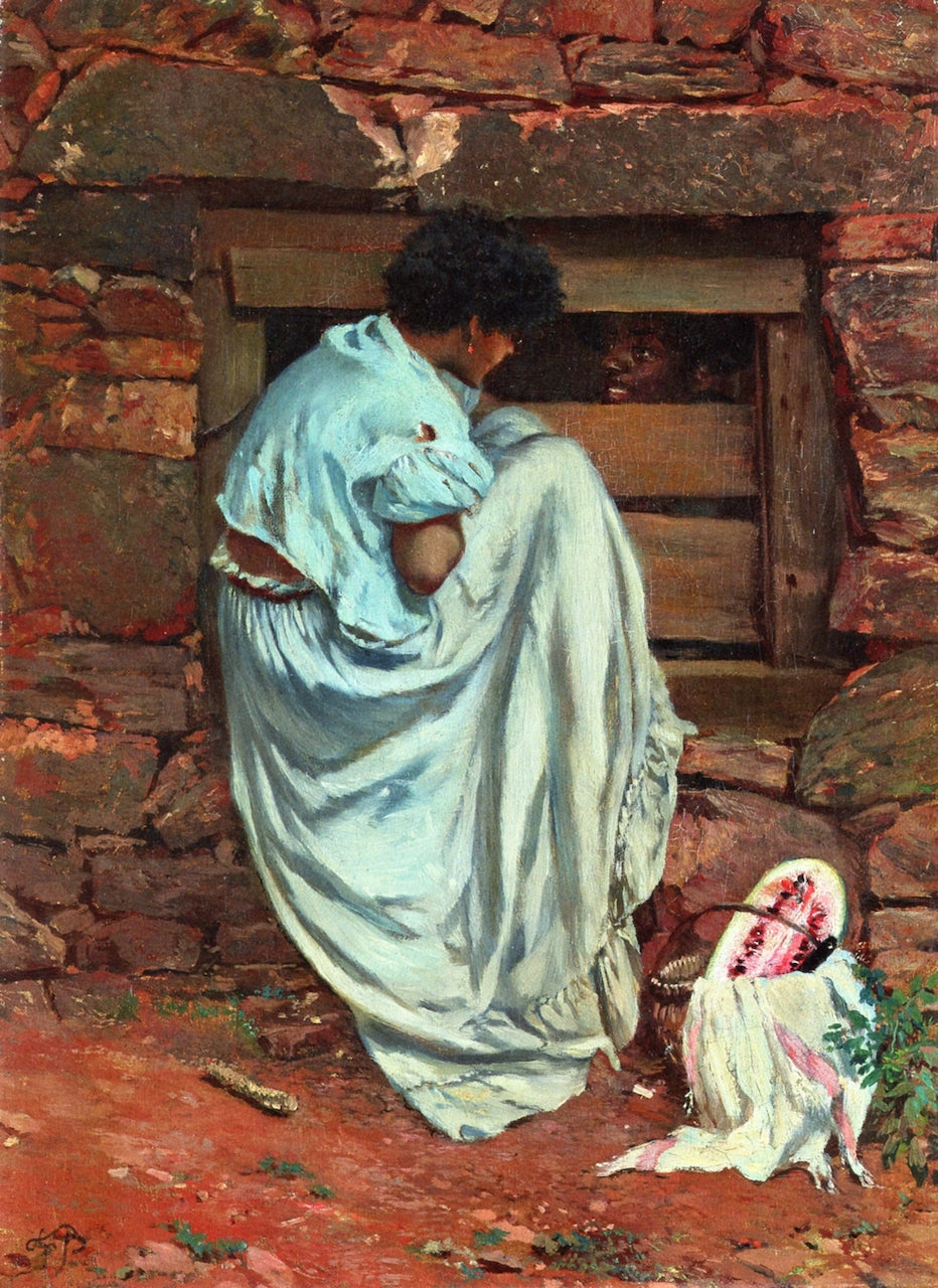 As Sweet as Watermelons, vintage artwork by Frank Buchser, 12x8" (A4) Poster