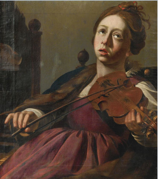 St. Cecilia, vintage artwork by Christiaen van Couwenbergh, 12x8" (A4) Poster