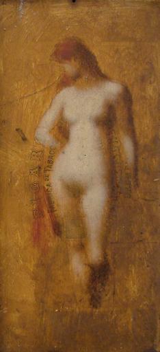 Femme nue au debout, vintage artwork by Jean-Jacques Henner, 12x8" (A4) Poster