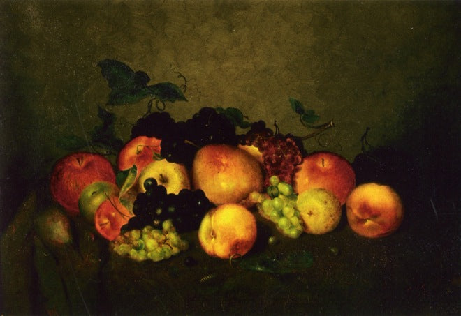 Fruit: Apples, Grapes, Peaches and Pears, vintage artwork by Charles Ethan Porter, 12x8" (A4) Poster
