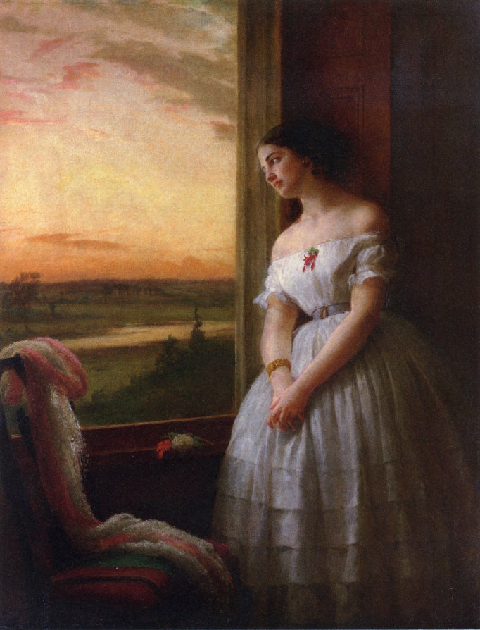 Reverie - Sunset Musings, vintage artwork by George Cochran Lambdin, 12x8" (A4) Poster