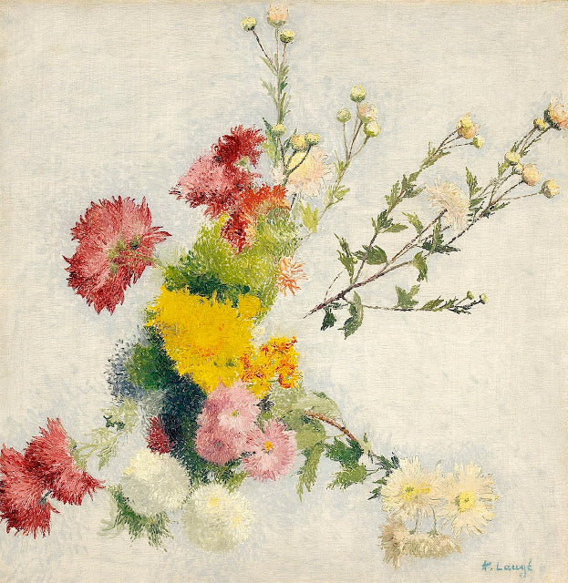 Study of Chrysanthemums I by Achille Lauge,A3(16x12")Poster