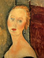 Germaine Survage with Earrings, vintage artwork by Amedeo Modigliani, 12x8" (A4) Poster