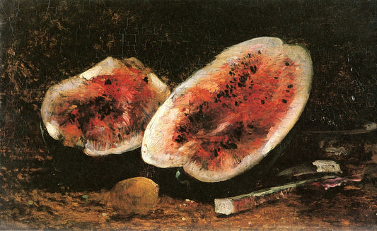 Watermelon with Lemon and Cherries, vintage artwork by Felix-Francois-Georges-Philbert Ziem, 12x8" (A4) Poster