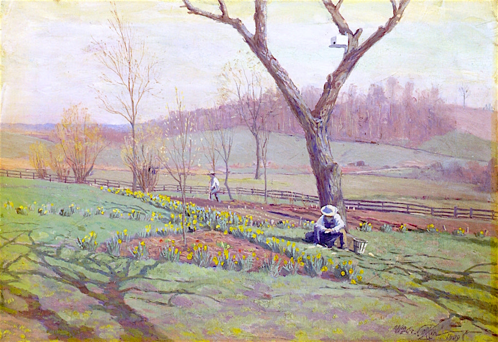 Planting the Garden, vintage artwork by William Coffin, 12x8" (A4) Poster