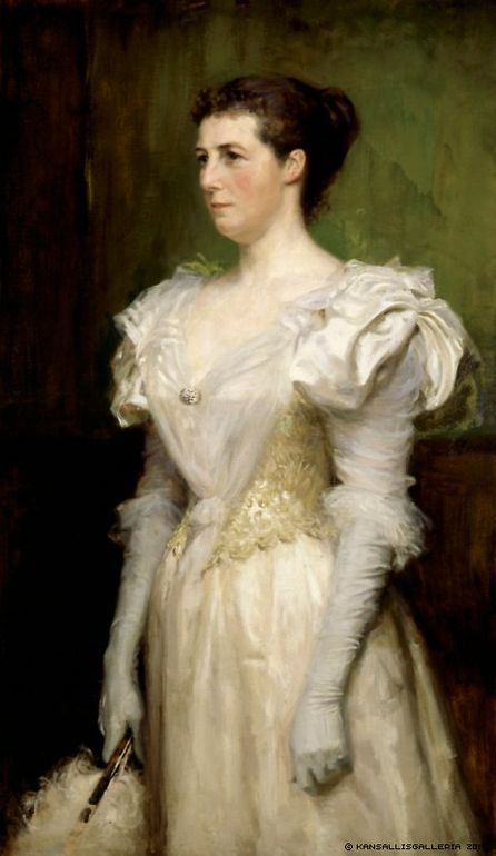 Mrs John Gallatly, vintage artwork by Albert Edelfelt, 12x8" (A4) Poster