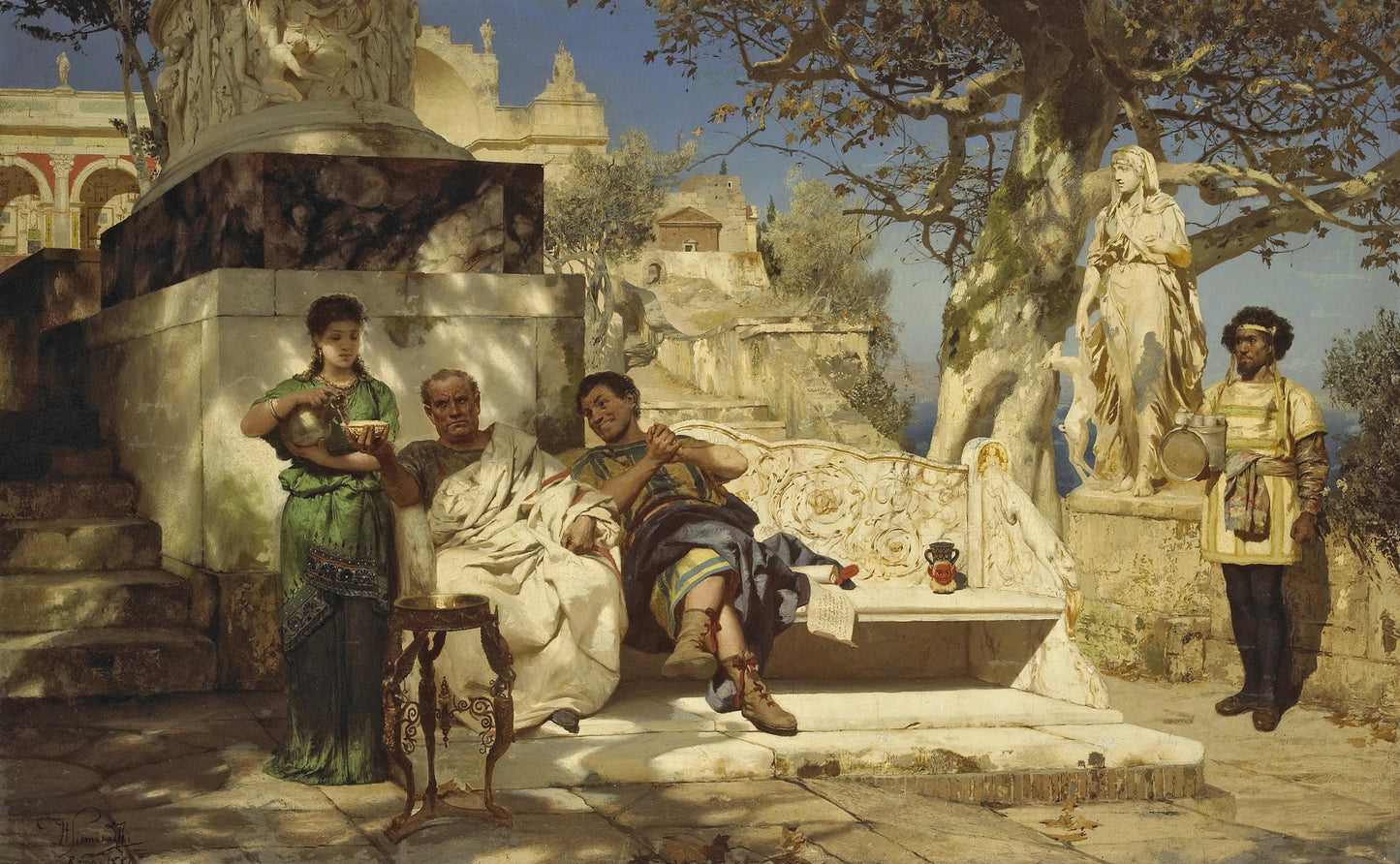 The patrician's siesta, vintage artwork by Hendryk Siemiradzki, 12x8" (A4) Poster
