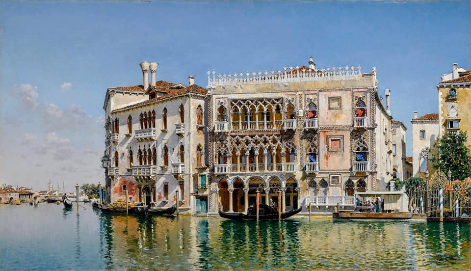 Ca' D'oro, Venice, vintage artwork by Federico del Campo, 12x8" (A4) Poster