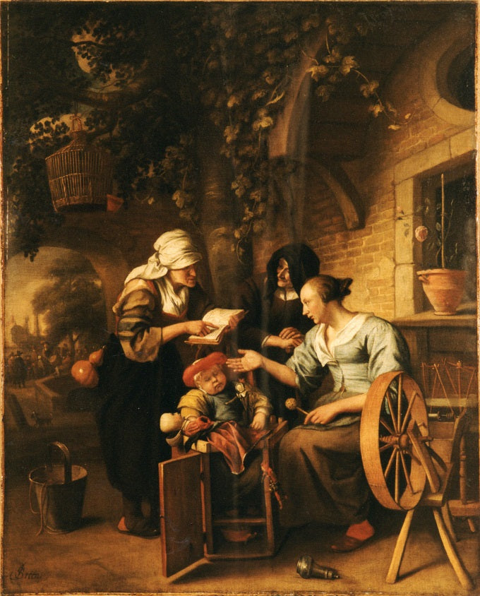 The Account Book, vintage artwork by Jan Havicksz. Steen, 12x8" (A4) Poster