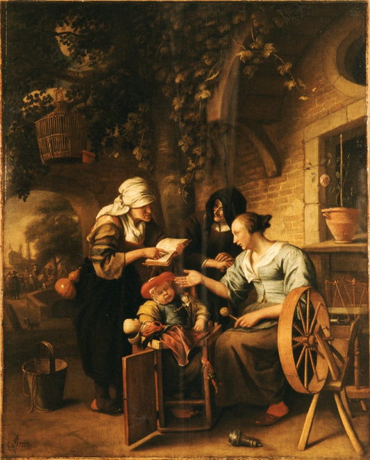 The Account Book, vintage artwork by Jan Havicksz. Steen, 12x8" (A4) Poster