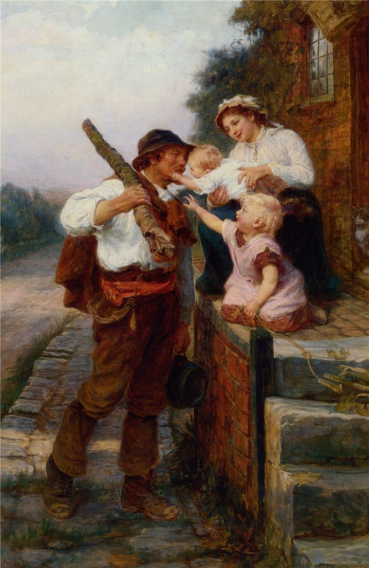 Father's Return, vintage artwork by Frederick Morgan, 12x8" (A4) Poster